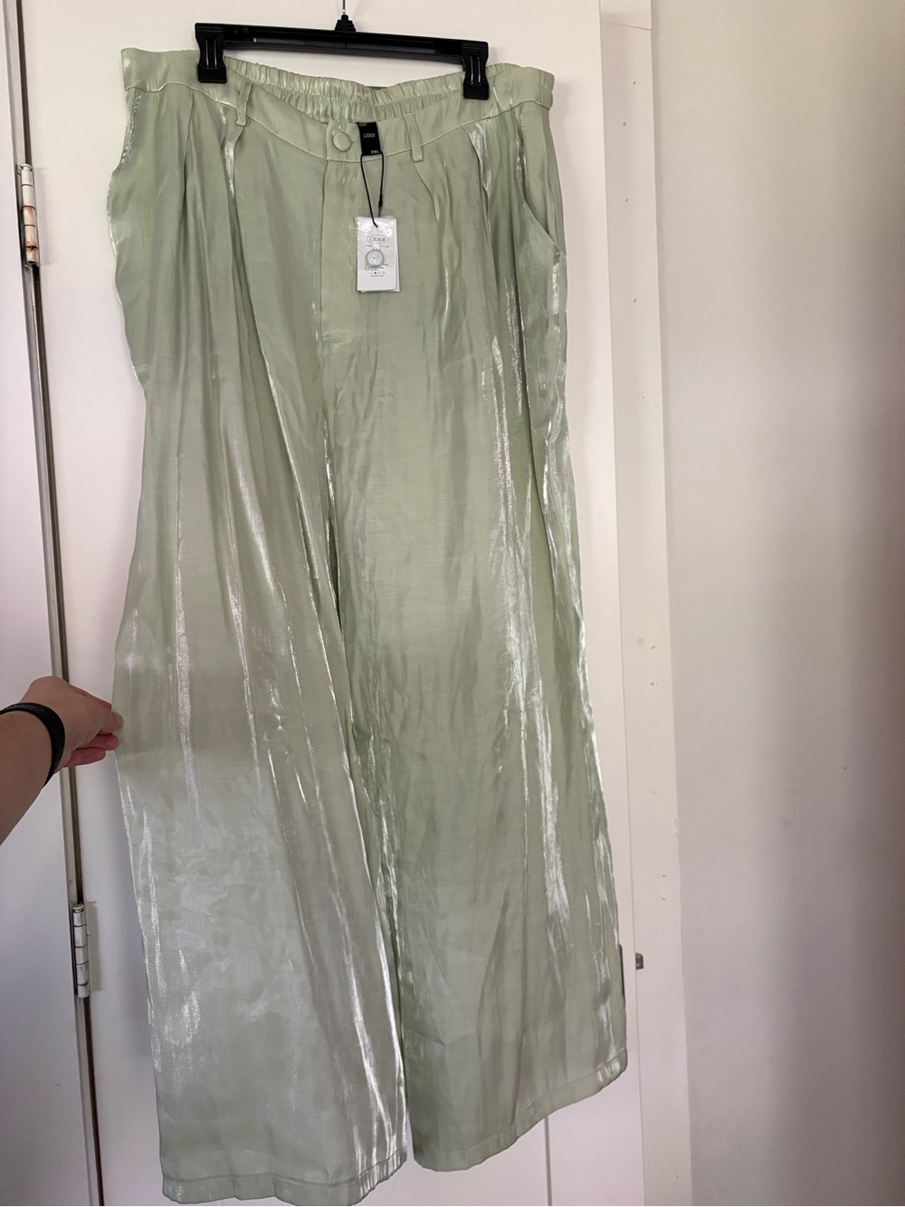 Cider Light Sage Shimmery Trousers - 2XL